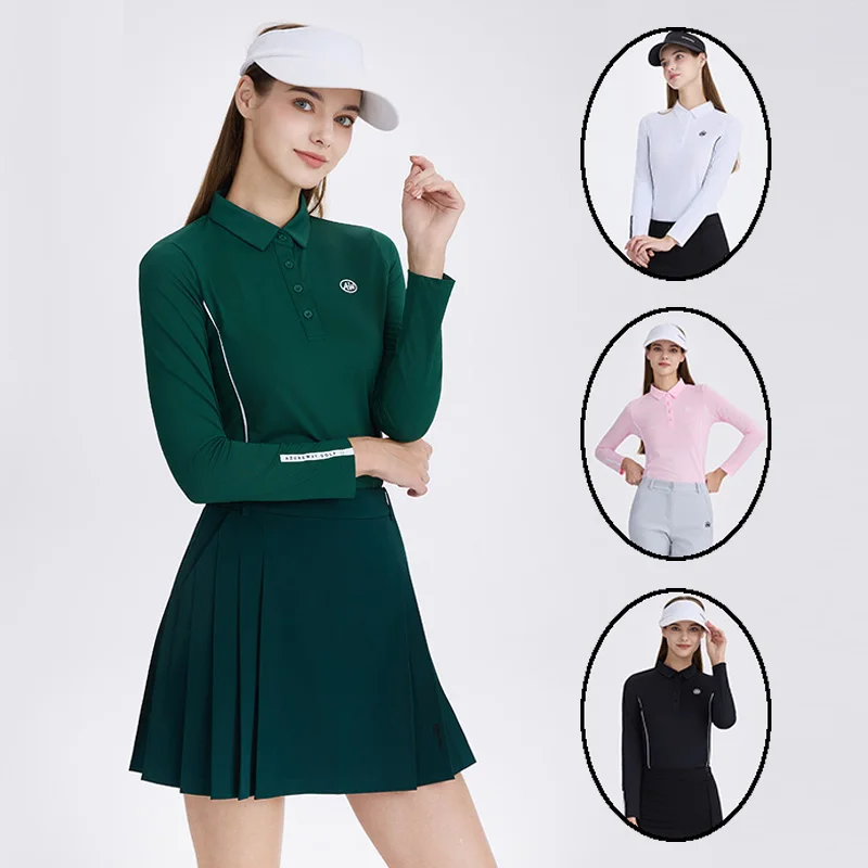 AW женский топ с длинными рукавами для гольфа, осенне-весенняя дышащая повседневная рубашка-поло, тонкий эластичный спортивный трикотаж, футболки для гольфа
AW женский топ с длинными рукавами для гольфа, осенне-весенняя дышащая повседневная рубашка-поло, тонкий эластичный спортивный трикотаж, футболки для гольфа