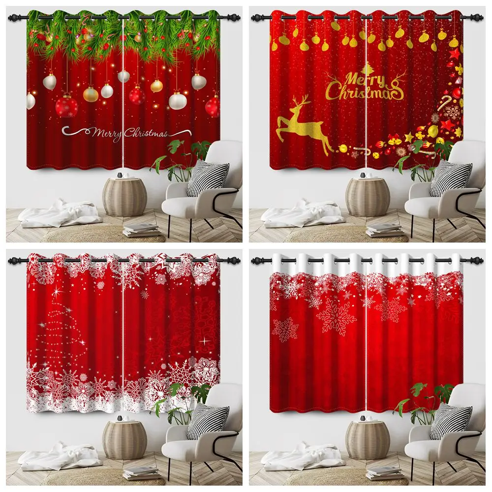 Red Christmas Curtains Snowflakes Jingle Bells Elk Christmas Bedroom Living Room Blackout Curtain Noise Reduction Window Drapes
Red Christmas Curtains Snowflakes Jingle Bells Elk Christmas Bedroom Living Room Blackout Curtain Noise Reduction Window Drapes