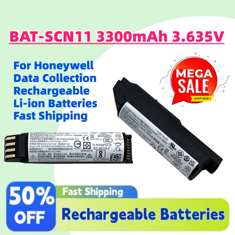 High-Quality BAT-SCN11 3300mAh 3.635V Battery Pack for Honeywell Data Collection Rechargeable Li-ion Batteries Fast Shipping
High-Quality BAT-SCN11 3300mAh 3.635V Battery Pack for Honeywell Data Collection Rechargeable Li-ion Batteries Fast Shipping