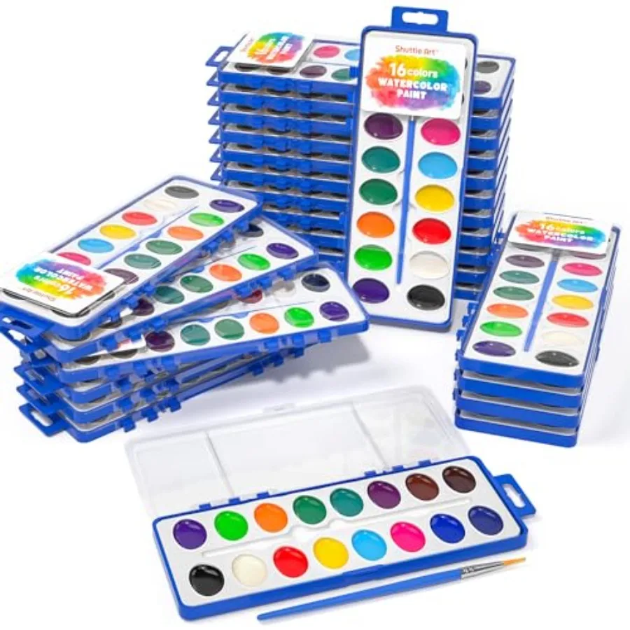 16 Colors Watercolor Paint Set Bulk, Pack of 24, Watercolor Paint Set with Paint Brushes for and Adults, Washable Paint for Cla
16 Colors Watercolor Paint Set Bulk, Pack of 24, Watercolor Paint Set with Paint Brushes for and Adults, Washable Paint for Cla
