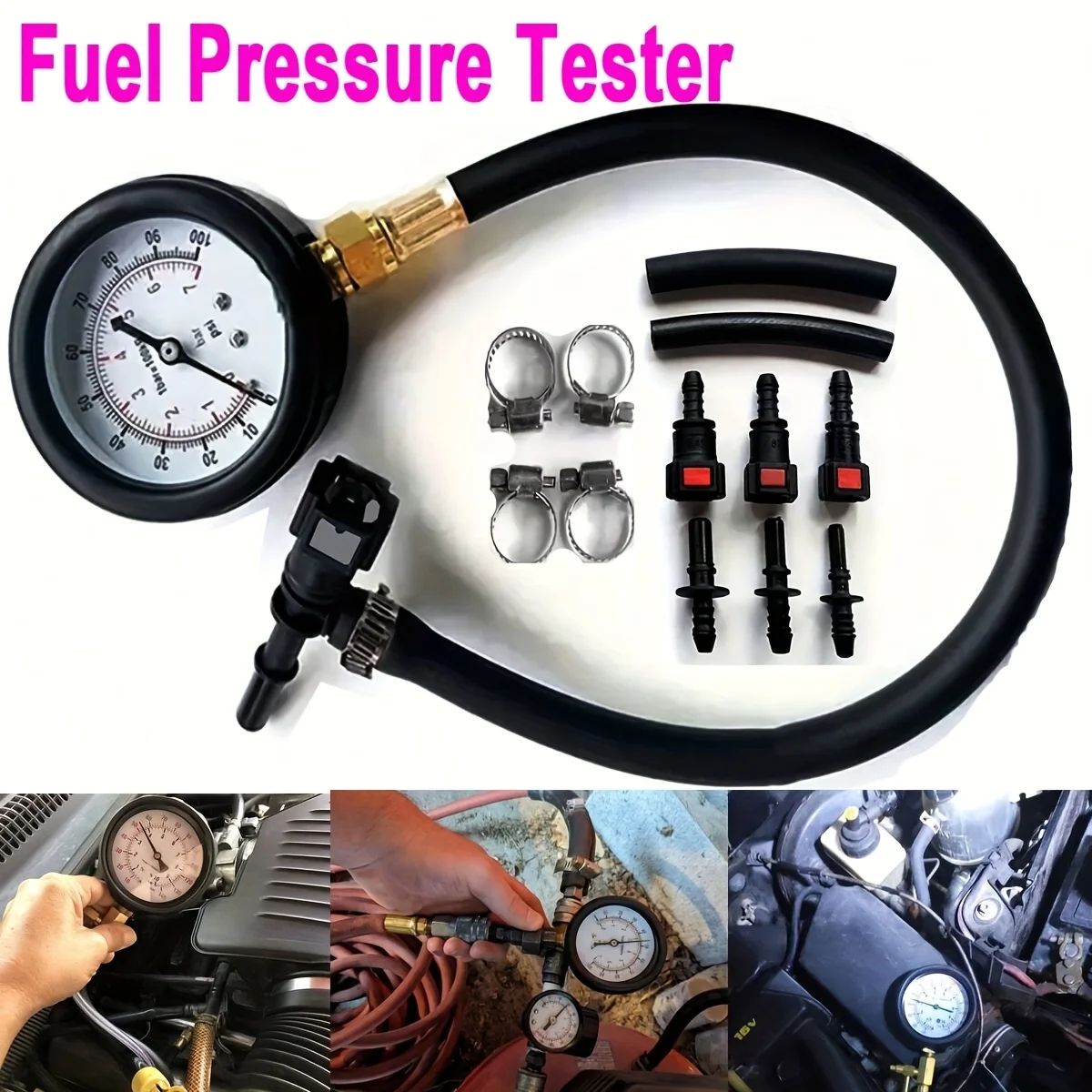 13pcs Fuel Pressure Test Kit, Quick Connect Fuel Pump Pressure Tester with Valve,Compression Tester for Cars, Motorcycles Trucks
13pcs Fuel Pressure Test Kit, Quick Connect Fuel Pump Pressure Tester with Valve,Compression Tester for Cars, Motorcycles Trucks
