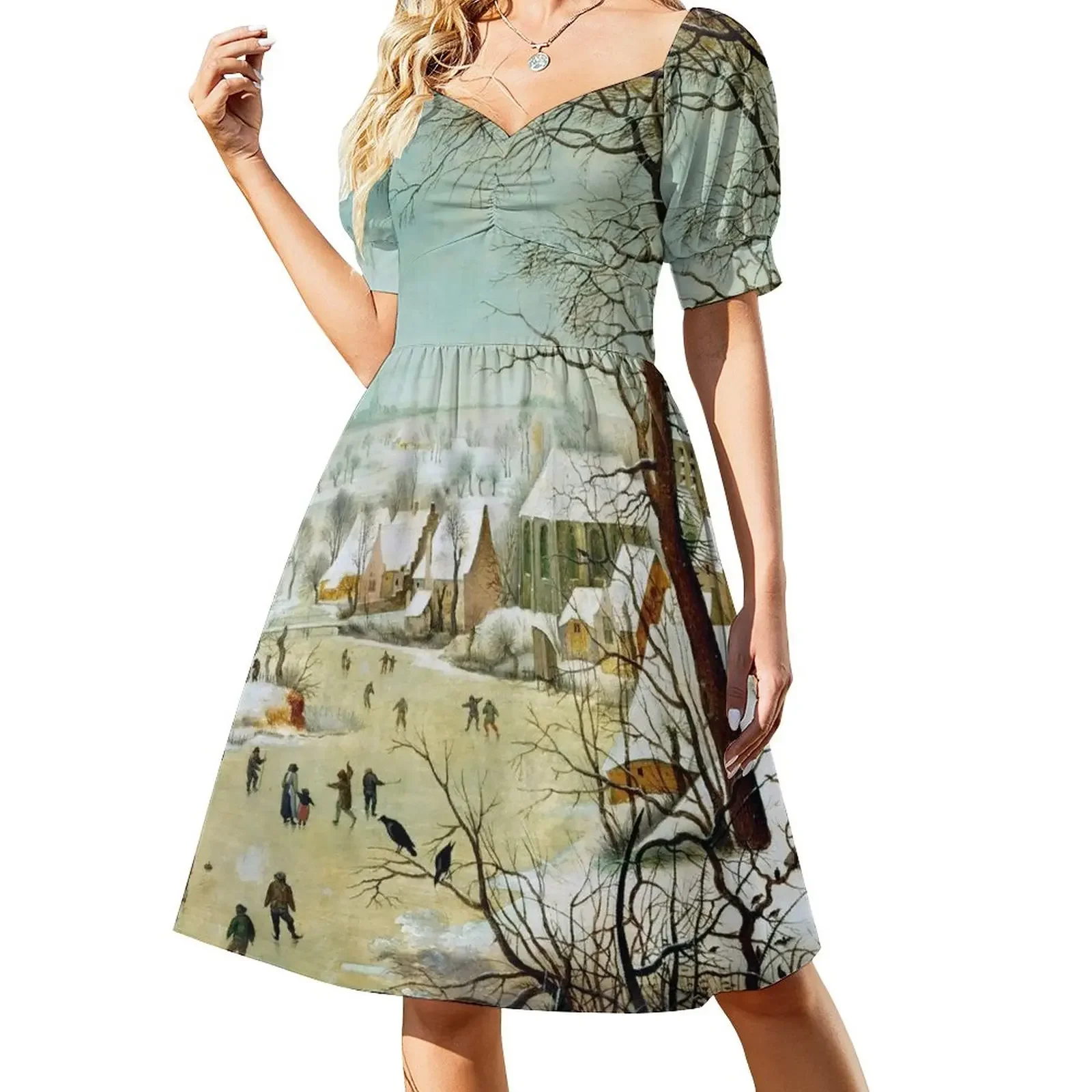 Pieter Bruegel the Elder - Winter Landscape with a Bird Trap Short-Sleeved Dress luxury woman party dress
Pieter Bruegel the Elder - Winter Landscape with a Bird Trap Short-Sleeved Dress luxury woman party dress