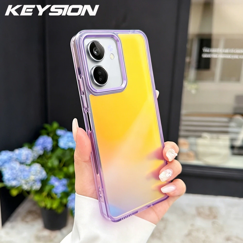 Модный чехол KEYSION с лазерным градиентом и цветным дизайном для Redmi 13C 13 12 5G, противоударная задняя крышка из TPU+PC для Xiaomi POCO M6 C65
Модный чехол KEYSION с лазерным градиентом и цветным дизайном для Redmi 13C 13 12 5G, противоударная задняя крышка из TPU+PC для Xiaomi POCO M6 C65