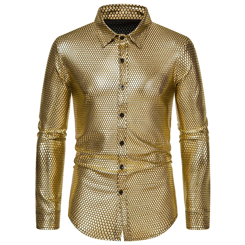 #4711 Black Gold Silver Men Shirts Regular Fit Streetwear Hip Hop Casual Shirts Long Sleeve Plaid Printed Shirt Man Korean Style
#4711 Black Gold Silver Men Shirts Regular Fit Streetwear Hip Hop Casual Shirts Long Sleeve Plaid Printed Shirt Man Korean Style