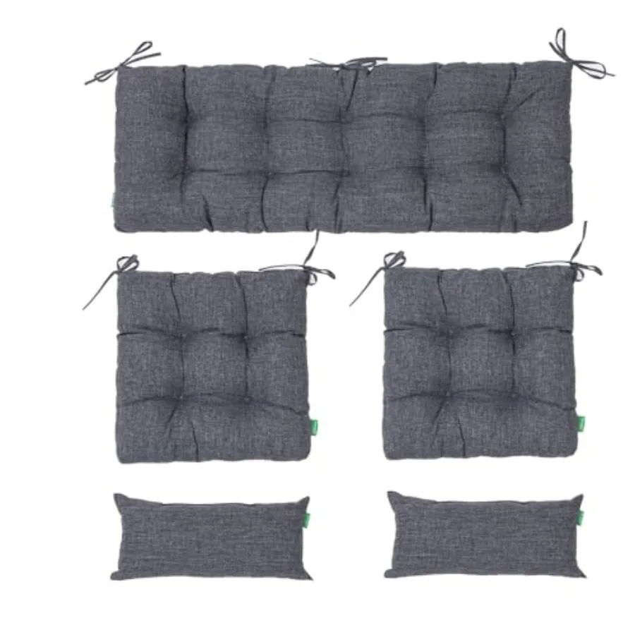 Outdoor Wicker Chair Cushions of 5PiecesTufted Patio Bench Cushions and 2Seat Cushions with Ties 2Lumber Pillows Waterproof Cus
Outdoor Wicker Chair Cushions of 5PiecesTufted Patio Bench Cushions and 2Seat Cushions with Ties 2Lumber Pillows Waterproof Cus