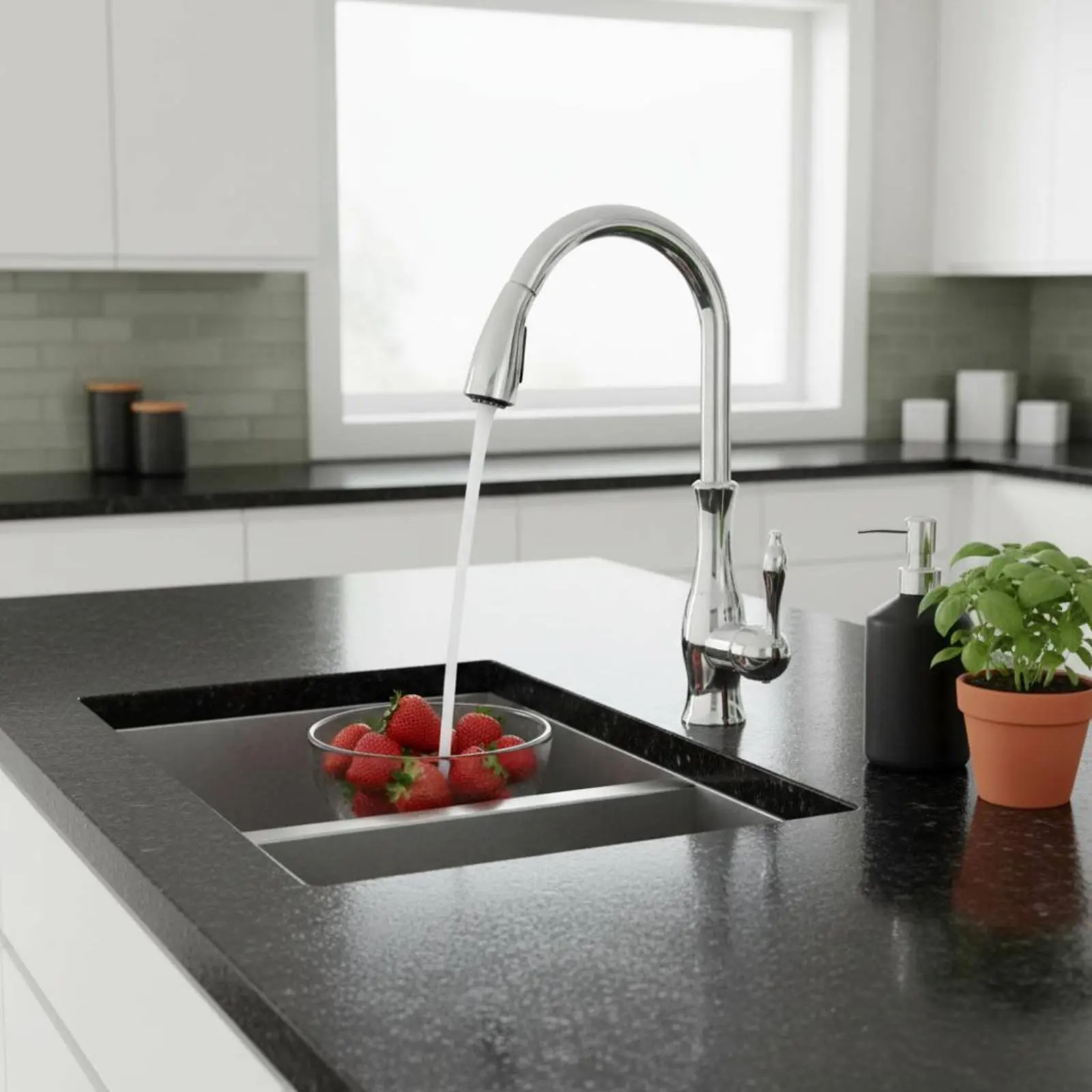 Выдвижной кухонный смеситель с поворотом на 360 градусов, многофункциональная распылительная насадка, герметичный керамический диск
Выдвижной кухонный смеситель с поворотом на 360 градусов, многофункциональная распылительная насадка, герметичный керамический диск