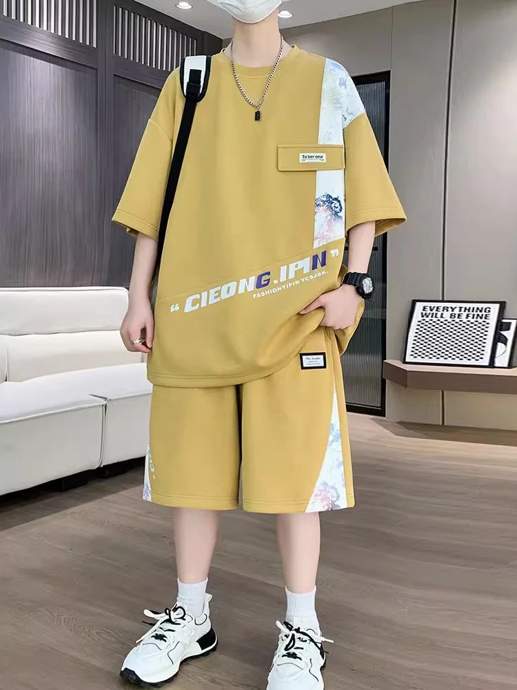 Large Size Summer Casual ort Sve Student Boy Outfit Set Trendy Loose Fit Polyester Fiber T-irt And orts Ensemble
Large Size Summer Casual ort Sve Student Boy Outfit Set Trendy Loose Fit Polyester Fiber T-irt And orts Ensemble