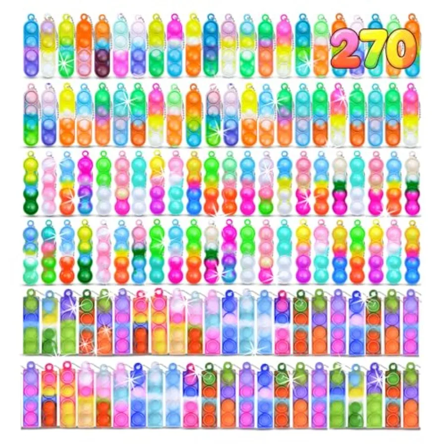 270 Pcs Pop Keychain Party Favors, Mini Pop Keychain It Fidget Toy Bulk Stocking Pinata Stuffers Birthday Carnival Treasure Cla
270 Pcs Pop Keychain Party Favors, Mini Pop Keychain It Fidget Toy Bulk Stocking Pinata Stuffers Birthday Carnival Treasure Cla