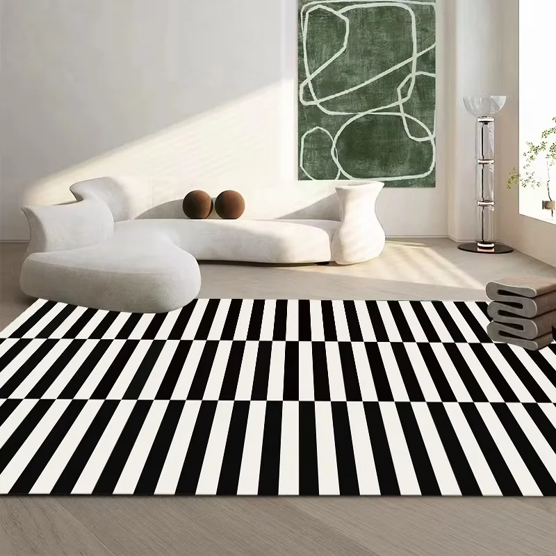 Fashionable black and white striped decorative carpet Light Luxury Rug Modern Living Room Sofa Rugs Simple Bedroom Decor Carpet
Fashionable black and white striped decorative carpet Light Luxury Rug Modern Living Room Sofa Rugs Simple Bedroom Decor Carpet