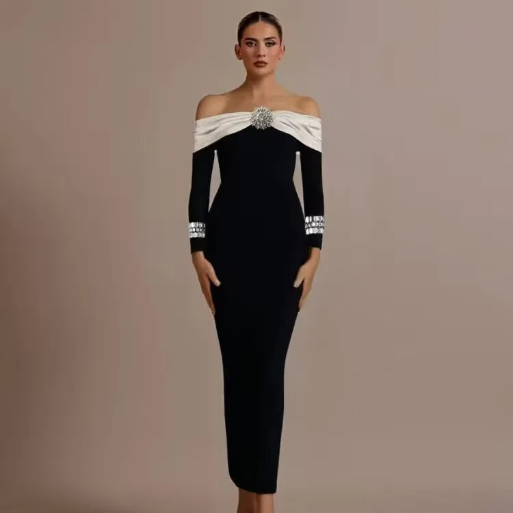 Exquisite Luxury Heavy-Duty Diamond-Encrusted Sexy One-Shoulder High-Waisted Wrap Dress Evening Gown Cross-Border New Model
Exquisite Luxury Heavy-Duty Diamond-Encrusted Sexy One-Shoulder High-Waisted Wrap Dress Evening Gown Cross-Border New Model