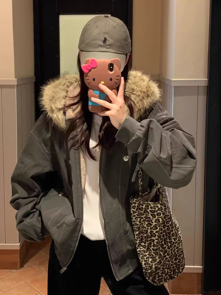 Women's Thiened Fce Lined Hooded Cotton Jaet Winter New Sle American Retro Mountain Eagle Cotton Coat Zipper Closure...
Women's Thiened Fce Lined Hooded Cotton Jaet Winter New Sle American Retro Mountain Eagle Cotton Coat Zipper Closure...