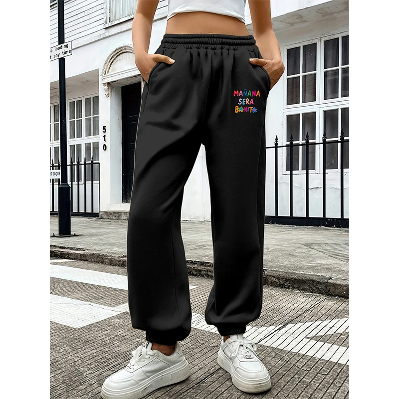 Autumn Women Fashion Trousers Colourful Letters Print Elastic Waist Pockets Casual Loose Ladies Drawstring Trouser Female Pants
Autumn Women Fashion Trousers Colourful Letters Print Elastic Waist Pockets Casual Loose Ladies Drawstring Trouser Female Pants