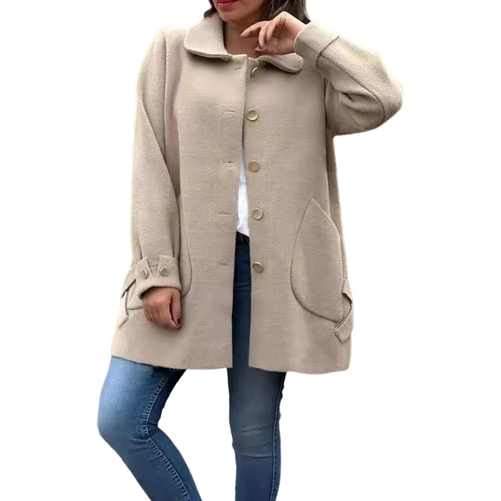 Fleece Jacket with Side Pockets Stylish Winter Women's Coat with Plush Pockets Belt Decor Warm Windproof for Cold for Women
Fleece Jacket with Side Pockets Stylish Winter Women's Coat with Plush Pockets Belt Decor Warm Windproof for Cold for Women