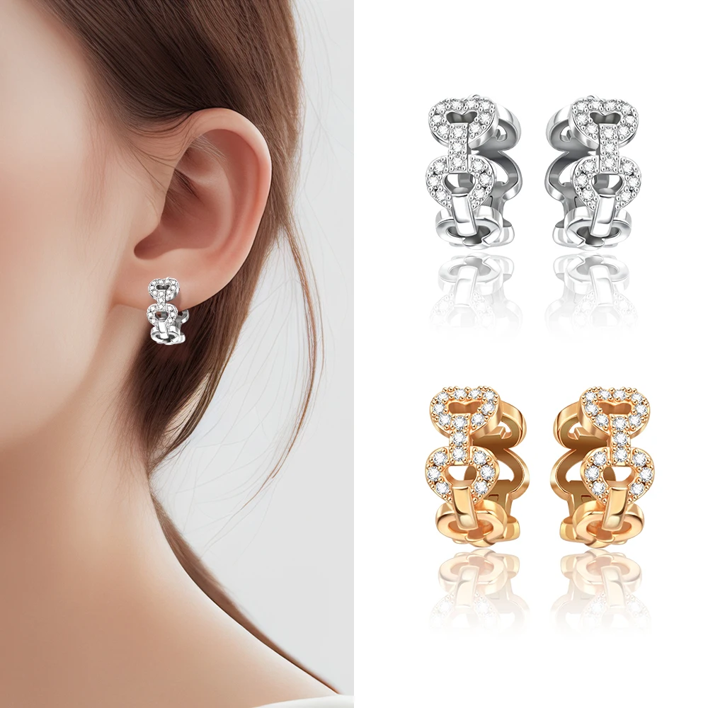 Exquisite 925 Sterling Silver White Rose Gold Heart Earrings Couples Dating Engagement Jewelry Gifts
Exquisite 925 Sterling Silver White Rose Gold Heart Earrings Couples Dating Engagement Jewelry Gifts