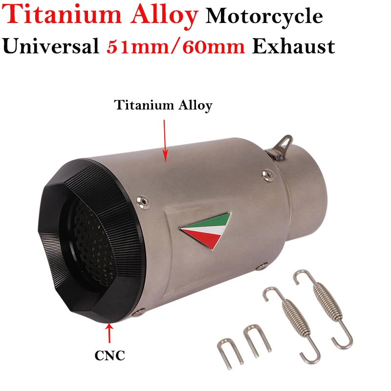 Titanium Alloy Universal 60mm 51MM Motorcycle GP Racing Tail Exhaust Pipe Escape Silencer For R1 Z900 S1000RR Modify Muffler CNC
Titanium Alloy Universal 60mm 51MM Motorcycle GP Racing Tail Exhaust Pipe Escape Silencer For R1 Z900 S1000RR Modify Muffler CNC
