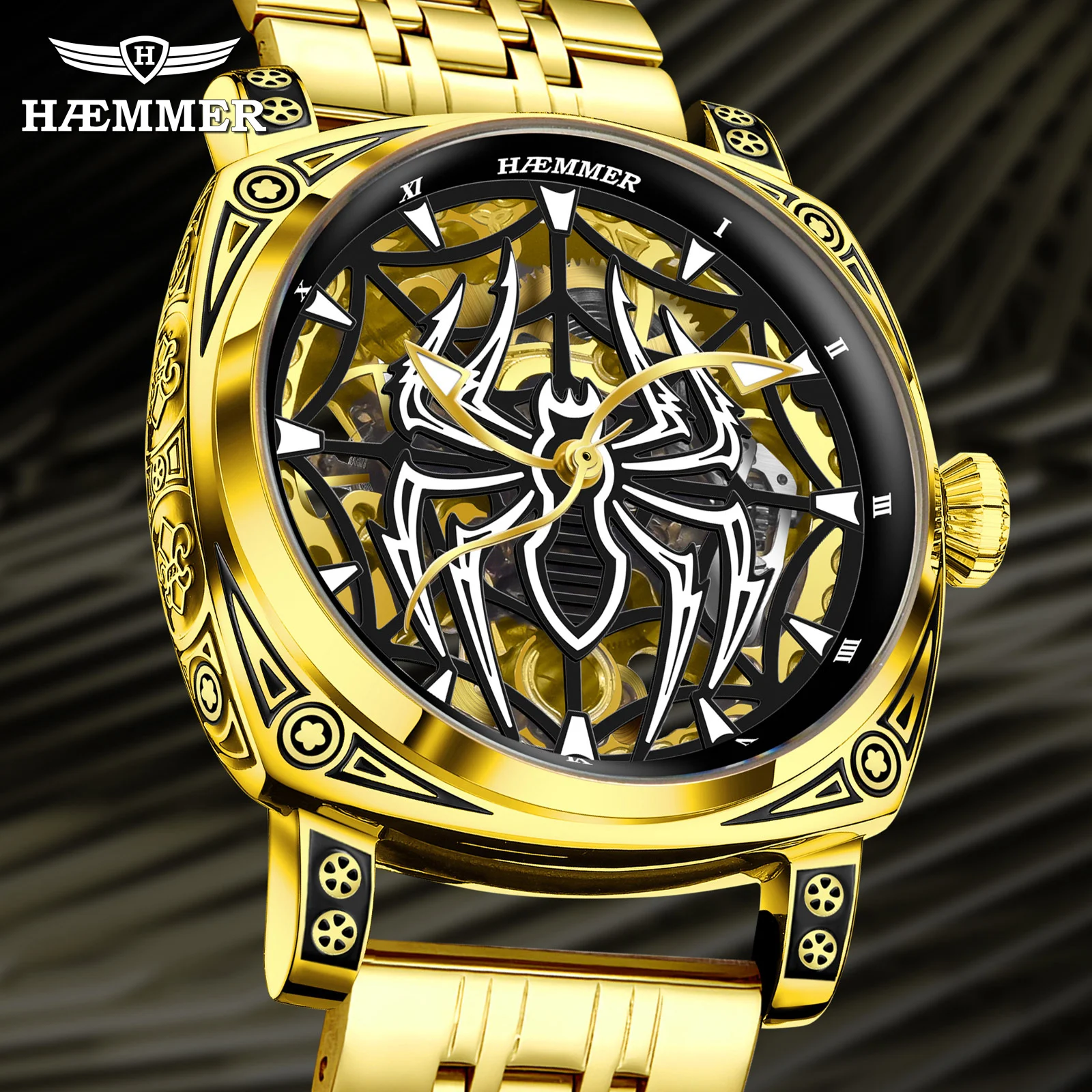 HAEMMER New Mechanical Watch Men's Spider Dial Waterproof Men's Stainless Steel Watch Waterproof Luminous
HAEMMER New Mechanical Watch Men's Spider Dial Waterproof Men's Stainless Steel Watch Waterproof Luminous