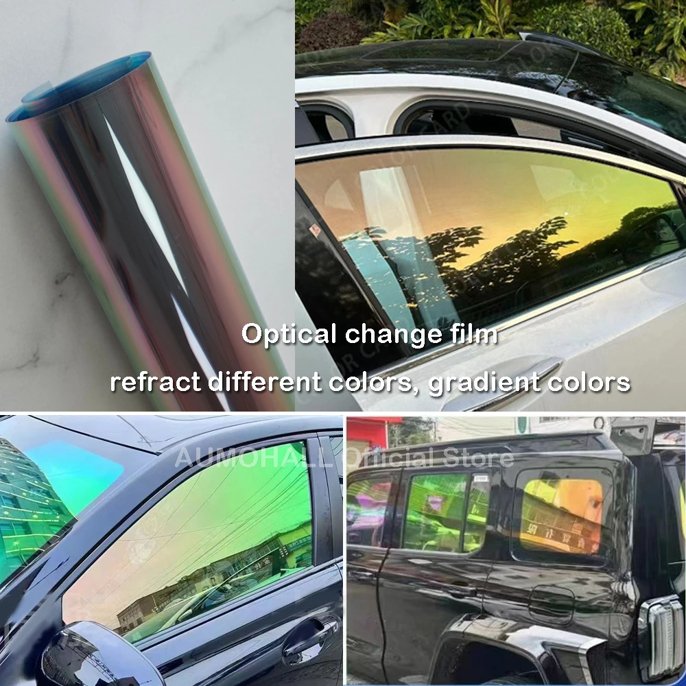 50x300cm VLT 76% Green to Red Gradient Color Chameleon Car Side Window Tints, Solar Foil Car Window Tinting Film Sheet UV Block
50x300cm VLT 76% Green to Red Gradient Color Chameleon Car Side Window Tints, Solar Foil Car Window Tinting Film Sheet UV Block