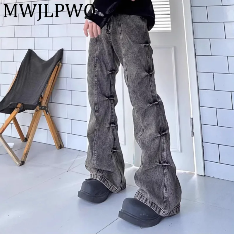 MWJLPWQ Американские потертые плиссированные расклешенные джинсы High Street, мужские потертые винтажные широкие модные длинные брюки, осень 2023, новинка 12013
MWJLPWQ Американские потертые плиссированные расклешенные джинсы High Street, мужские потертые винтажные широкие модные длинные брюки, осень 2023, новинка 12013