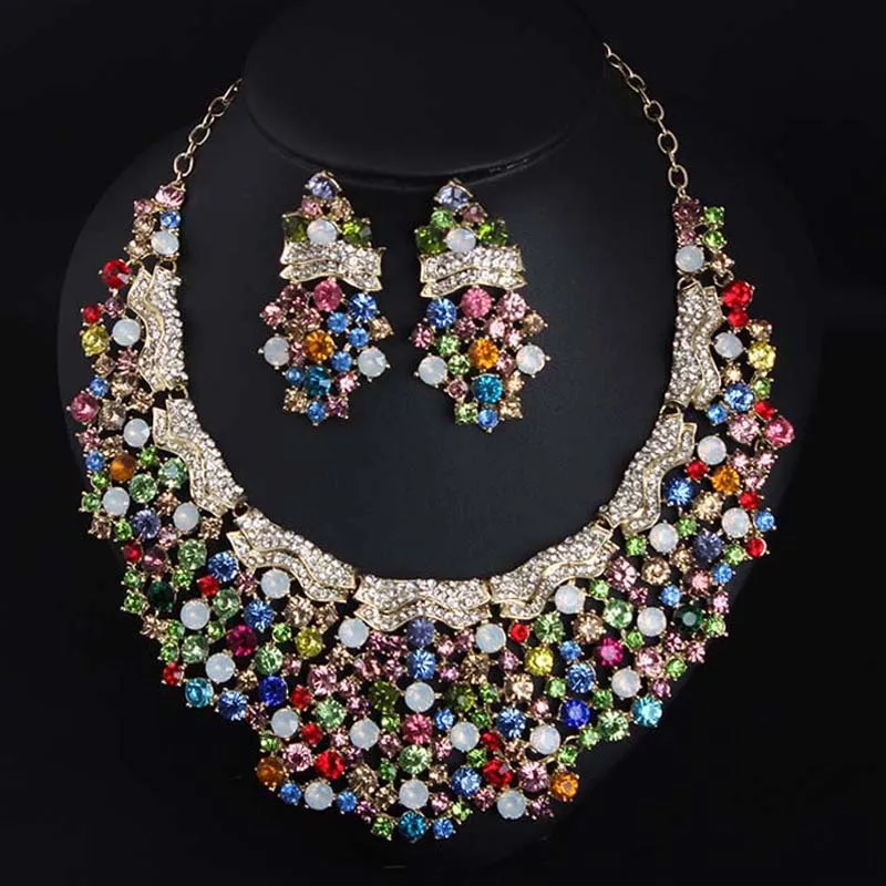 Exaggerated, colored gemstones, necklaces, earrings, sets dresses wedding dresses, dinner parties, women's accessories wholesale
Exaggerated, colored gemstones, necklaces, earrings, sets dresses wedding dresses, dinner parties, women's accessories wholesale