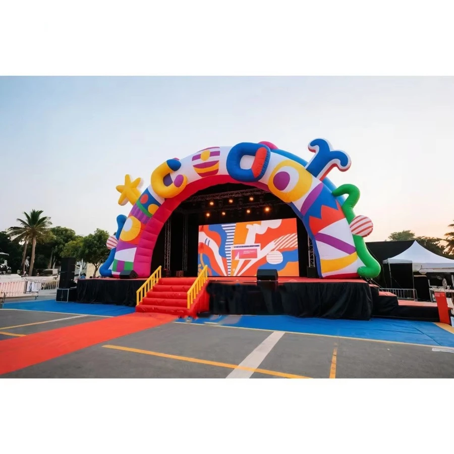 Large Inflatable Stage Canopy with Air Blower, Colorful Abstract Pattern Stage Shelter for Music Festival, Party, Live Show Deco
Large Inflatable Stage Canopy with Air Blower, Colorful Abstract Pattern Stage Shelter for Music Festival, Party, Live Show Deco