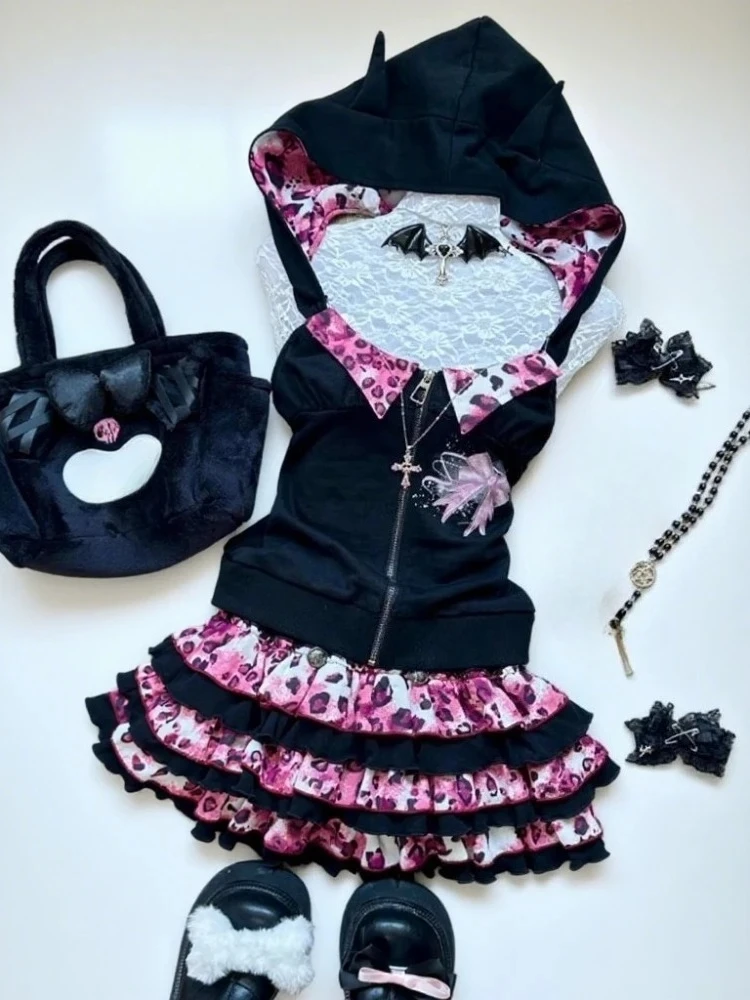 2000-е годы Эстетический сладкий горячий комплект из 2 предметов Женский топ с капюшоном на молнии + мини-юбка с леопардовым принтом Ретро Женский панк Y2k Шикарные наряды
2000-е годы Эстетический сладкий горячий комплект из 2 предметов Женский топ с капюшоном на молнии + мини-юбка с леопардовым принтом Ретро Женский панк Y2k Шикарные наряды