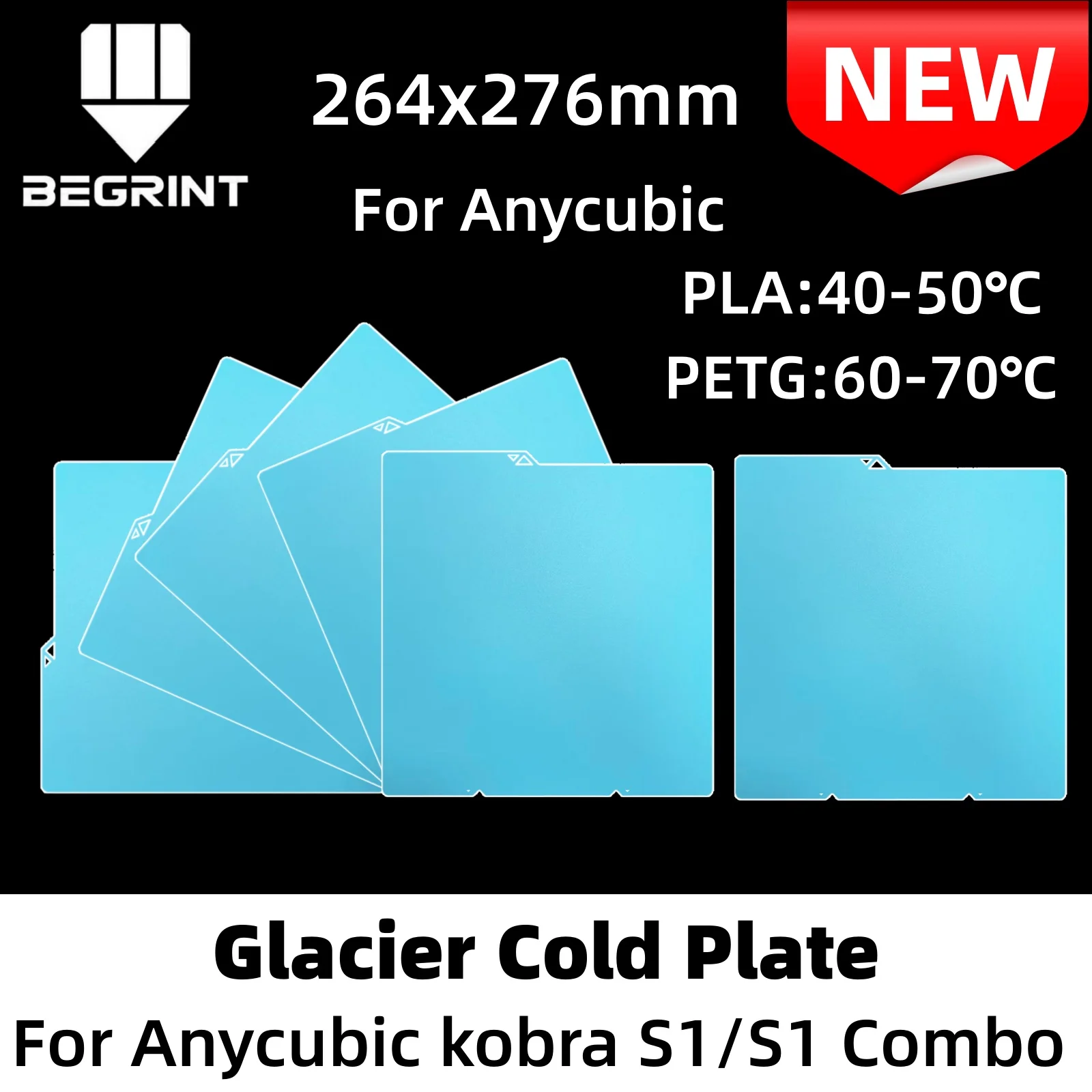 For Anycubic Kobra S1 Glacier Cold Plate Build Plate 264x276mm Double Sided Spring Steel Sheet Lower Temp Printing For Kobra S1
For Anycubic Kobra S1 Glacier Cold Plate Build Plate 264x276mm Double Sided Spring Steel Sheet Lower Temp Printing For Kobra S1