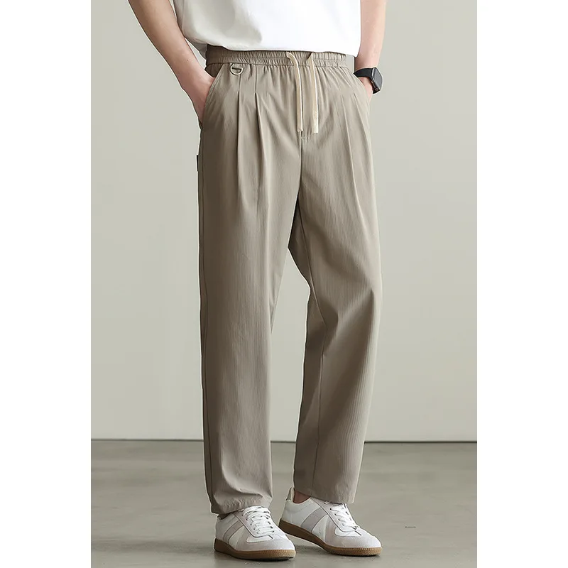 Ice Silk Cool Feeling Texture Elastic Waist Casual Pants Men's Spring Summer New Style Pure Color Sport Straight Leg Pants
Ice Silk Cool Feeling Texture Elastic Waist Casual Pants Men's Spring Summer New Style Pure Color Sport Straight Leg Pants