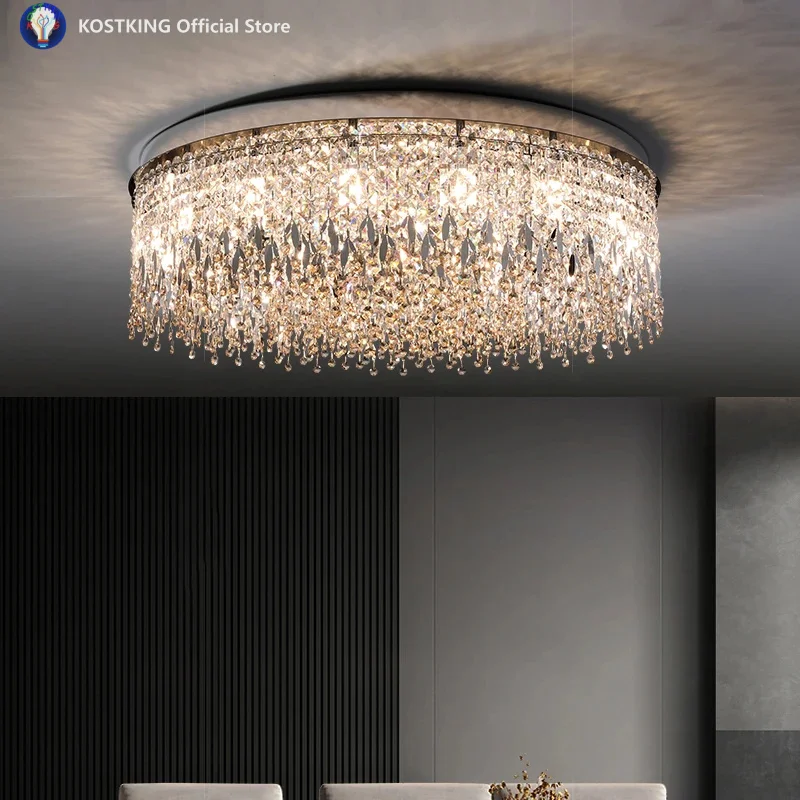 Italian Luxury Crystal Ceiling Light Round Lamp for Art High-End Villa Bar Restaurant Hotel Exhibition Hall Decoration Lights
Italian Luxury Crystal Ceiling Light Round Lamp for Art High-End Villa Bar Restaurant Hotel Exhibition Hall Decoration Lights