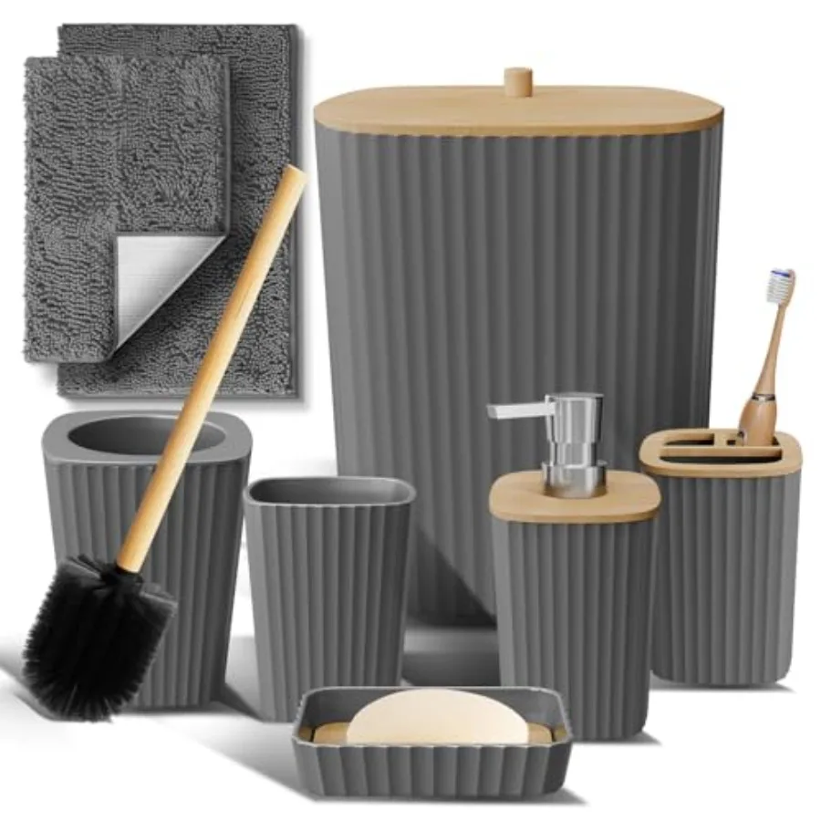 Набор аксессуаров для ванной Clara Cl Baroom - 6 предметов: коврики, мусорное ведро и другие принадлежности для ванной комнаты
Набор аксессуаров для ванной Clara Cl Baroom - 6 предметов: коврики, мусорное ведро и другие принадлежности для ванной комнаты