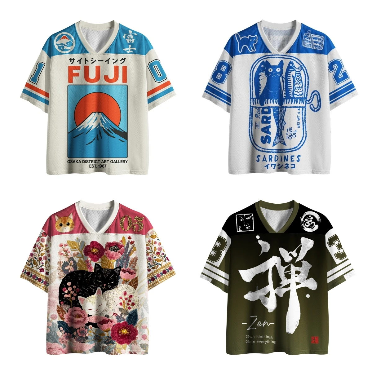 New Adult Kids Japanese Style 3D Print Jersey, Fuji Mountain Sardine Cat Zen Streetwear Retro Breathable Short Sleeve Sports Tee
New Adult Kids Japanese Style 3D Print Jersey, Fuji Mountain Sardine Cat Zen Streetwear Retro Breathable Short Sleeve Sports Tee
