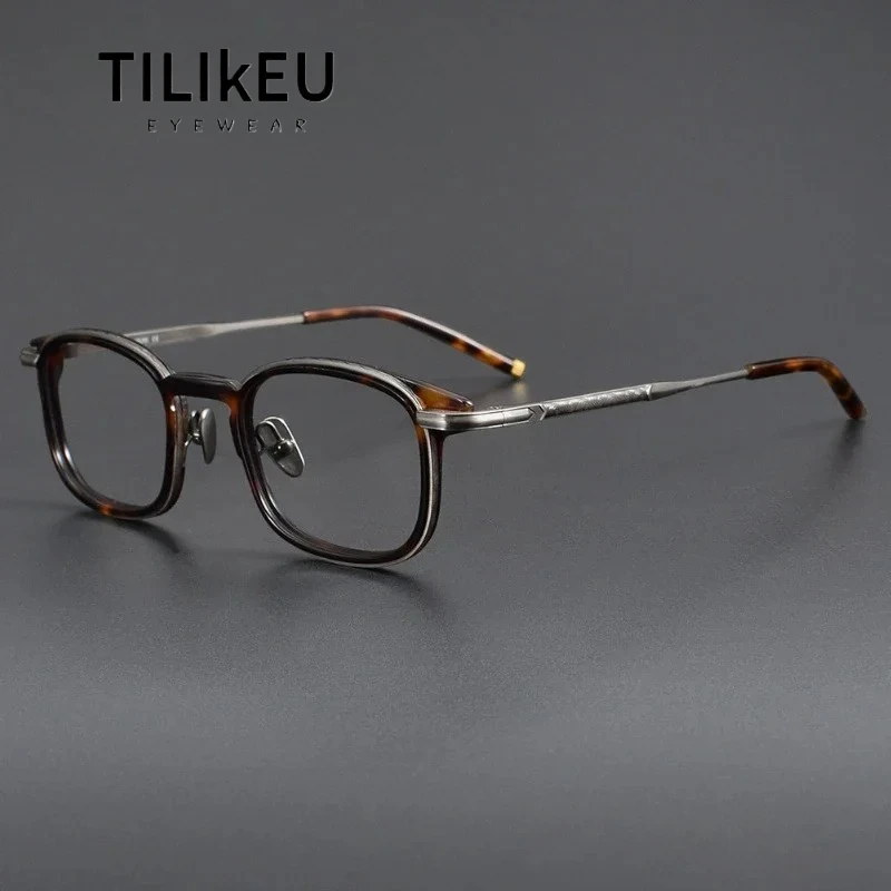 Japanese Designer Handmade Titanium Eyeglasses Frame Tortoiseshell Acetate Square Retro Men Glasses Frame Prescription Eyeframe
Japanese Designer Handmade Titanium Eyeglasses Frame Tortoiseshell Acetate Square Retro Men Glasses Frame Prescription Eyeframe