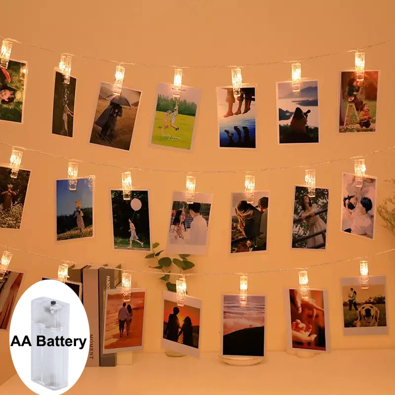 LED Photo Clip Lights String Fairy Lights Battery Box Garland Bedroom Home Party Photo Wall Wedding Christmas Decoration 1.5M 3M
LED Photo Clip Lights String Fairy Lights Battery Box Garland Bedroom Home Party Photo Wall Wedding Christmas Decoration 1.5M 3M