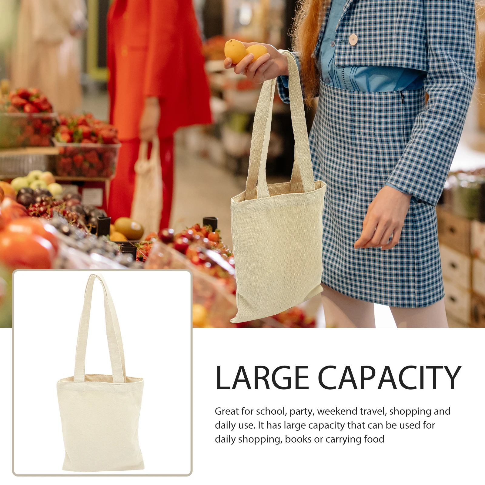 6 Pcs Blank Canvas Bag Large Capacity H bags Tote Bags Shopping Storage Pouches Sublimation Paintable Shoulder Bags Lightweight
6 Pcs Blank Canvas Bag Large Capacity H bags Tote Bags Shopping Storage Pouches Sublimation Paintable Shoulder Bags Lightweight
