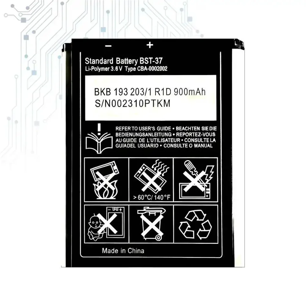 BST-37 Battery For Sony Ericsson K750 D750i K758C S600C V600 V600i W550C W550I W600 W600c W700 W710 W710C W800 BST37
BST-37 Battery For Sony Ericsson K750 D750i K758C S600C V600 V600i W550C W550I W600 W600c W700 W710 W710C W800 BST37