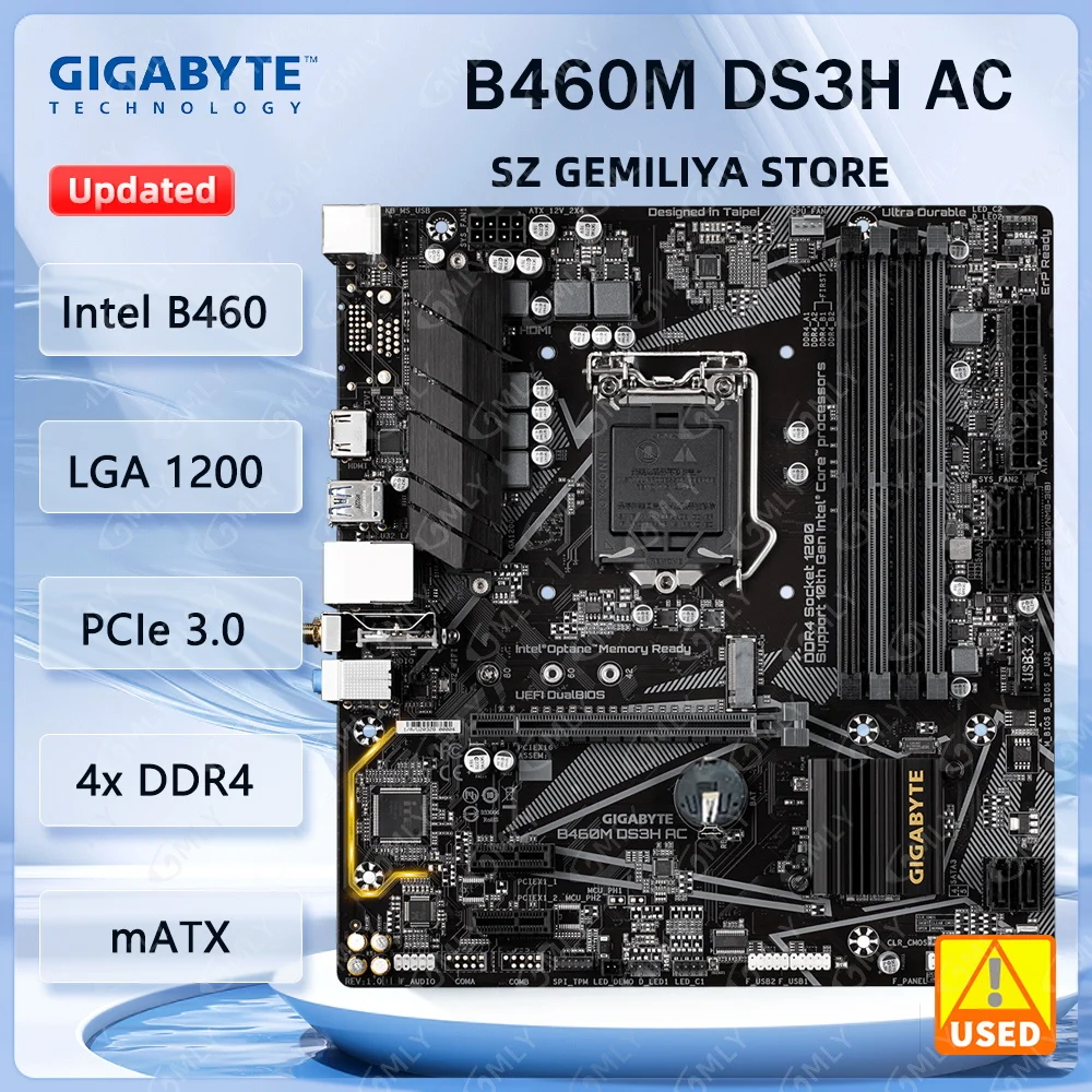 Материнская плата GIGABYTE B460M DS3H AC LGA1200 IntelB460 DDR4 128 ГБ M.2 Micro-ATX с поддержкой i9-10900 i3-10300 G5905 i3-10320 i5-10600
Материнская плата GIGABYTE B460M DS3H AC LGA1200 IntelB460 DDR4 128 ГБ M.2 Micro-ATX с поддержкой i9-10900 i3-10300 G5905 i3-10320 i5-10600