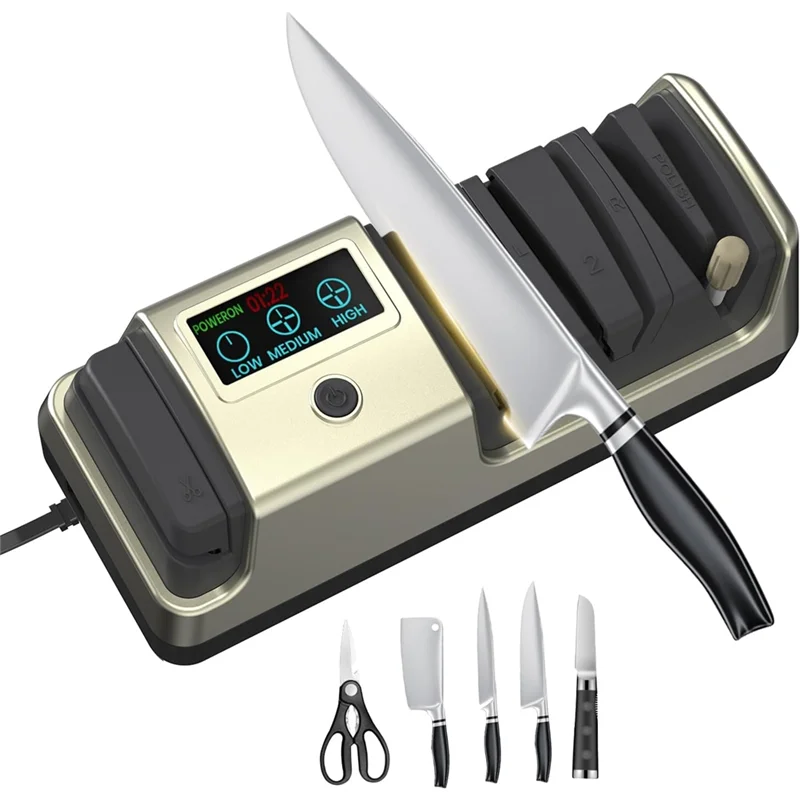ABZV-Meat Cleaver 100% Diamond Abrasives Alllnew 5 In 1 Electric Knife Sharpener LCD Screen 3 Adjustable Rotational Speeds US US
ABZV-Meat Cleaver 100% Diamond Abrasives Alllnew 5 In 1 Electric Knife Sharpener LCD Screen 3 Adjustable Rotational Speeds US US