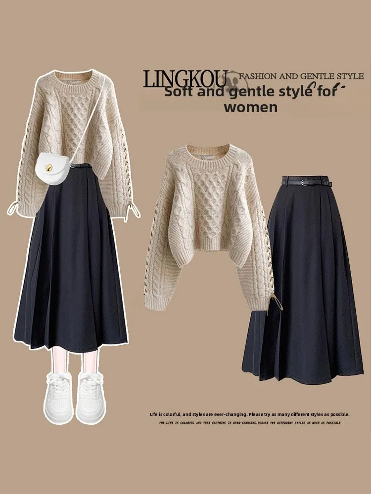 Vibrant College Style Knitted Sweater And Skirt Two-Piece Set for Young Women Fashionable Age-Defying Outfit Combo
Vibrant College Style Knitted Sweater And Skirt Two-Piece Set for Young Women Fashionable Age-Defying Outfit Combo