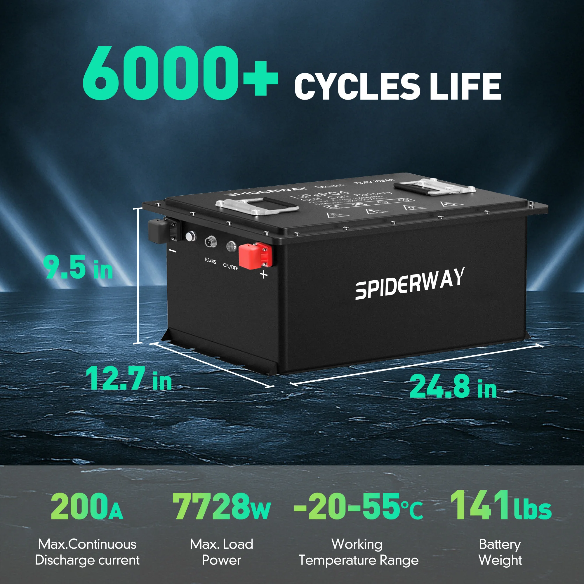(Local US Stock) 72V 105Ah Golf Cart LiFePO4 Lithium Battery for Lawn Tractor Mower Golf Cart, Built-in 200A BMS 7728Wh, Support Mobile APP
(Local US Stock) 72V 105Ah Golf Cart LiFePO4 Lithium Battery for Lawn Tractor Mower Golf Cart, Built-in 200A BMS 7728Wh, Support Mobile APP