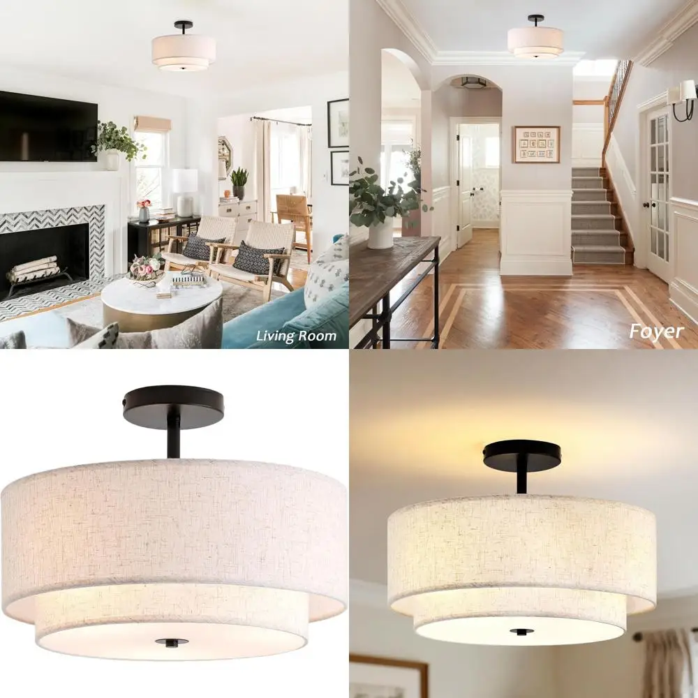 Потолочный светильник с двумя плафонами и 3 лампами, классические льняные абажуры, подходит для гостиных и прихожих
Потолочный светильник с двумя плафонами и 3 лампами, классические льняные абажуры, подходит для гостиных и прихожих
