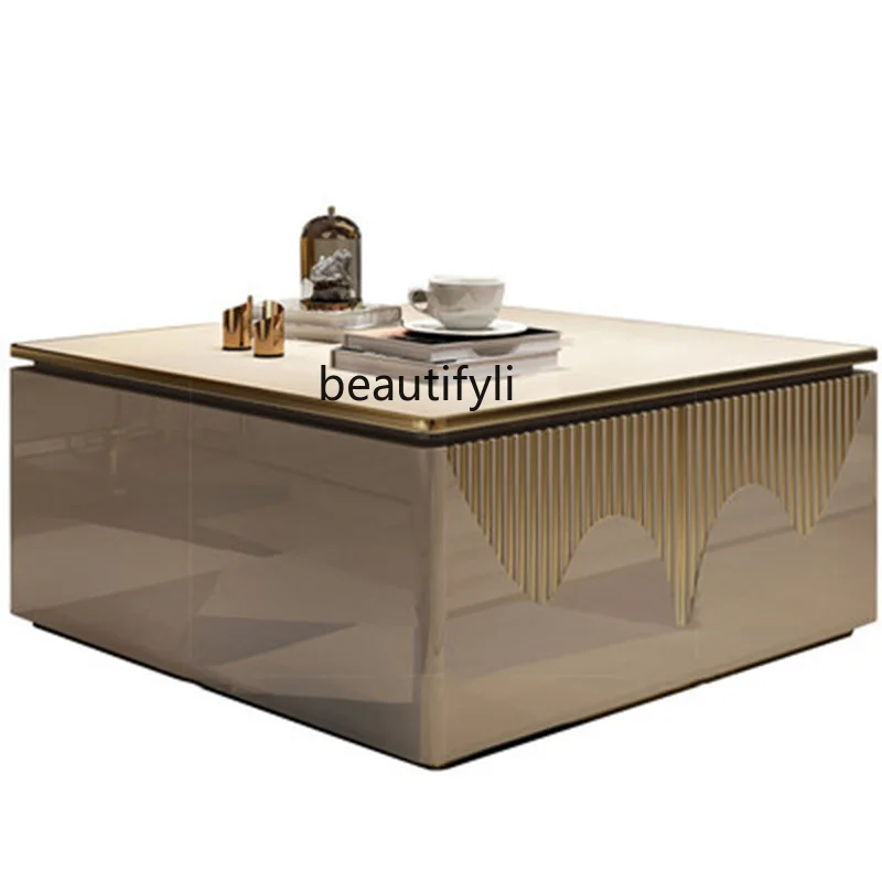 American light luxury living room coffee table TV cabinet combination rectangular tea table solid wood vertical strip postmodern
American light luxury living room coffee table TV cabinet combination rectangular tea table solid wood vertical strip postmodern