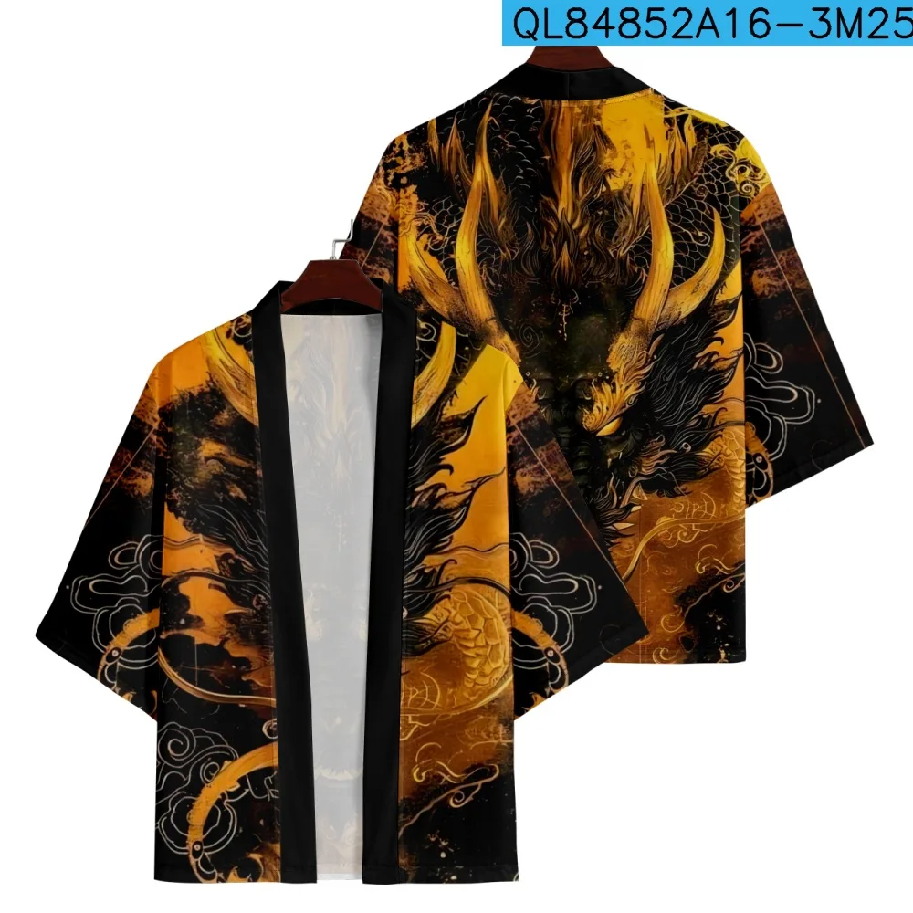 Casual Women Chinese Dragon Print Yukata Japanese Cardigan Haori Men Traditional Asian Clothing Oversized Kimono
Casual Women Chinese Dragon Print Yukata Japanese Cardigan Haori Men Traditional Asian Clothing Oversized Kimono