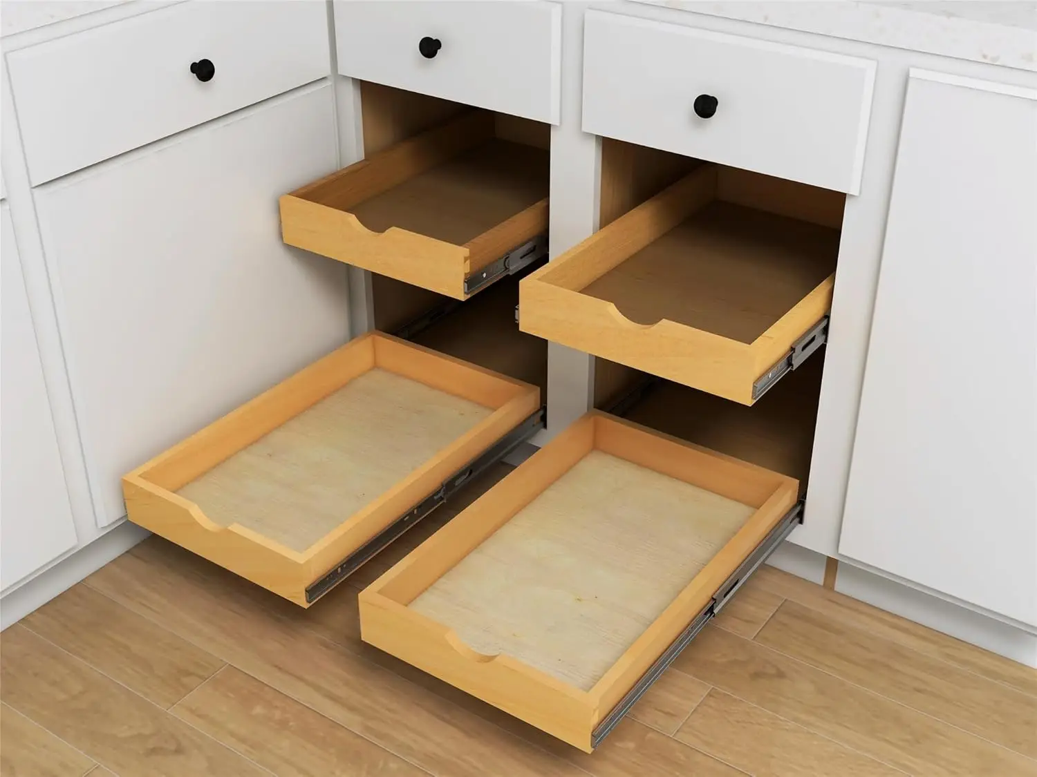 14" Pull Out Kitchen Drawer for 18" Cabinets, Birch Solid Wood Storage Tray, 21"D x 3"H, Smooth Ball Bearing Glides, Sturdy S
14" Pull Out Kitchen Drawer for 18" Cabinets, Birch Solid Wood Storage Tray, 21"D x 3"H, Smooth Ball Bearing Glides, Sturdy S