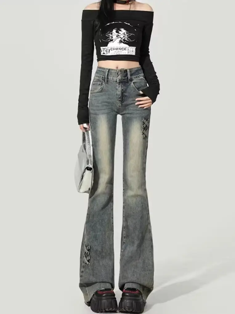 Vintage Slim Flared Jeans Women Y2K High Waist Casual Retro Denim Pants Low Rise Flared Trousers Long Bootcut Drag Autumn Women
Vintage Slim Flared Jeans Women Y2K High Waist Casual Retro Denim Pants Low Rise Flared Trousers Long Bootcut Drag Autumn Women