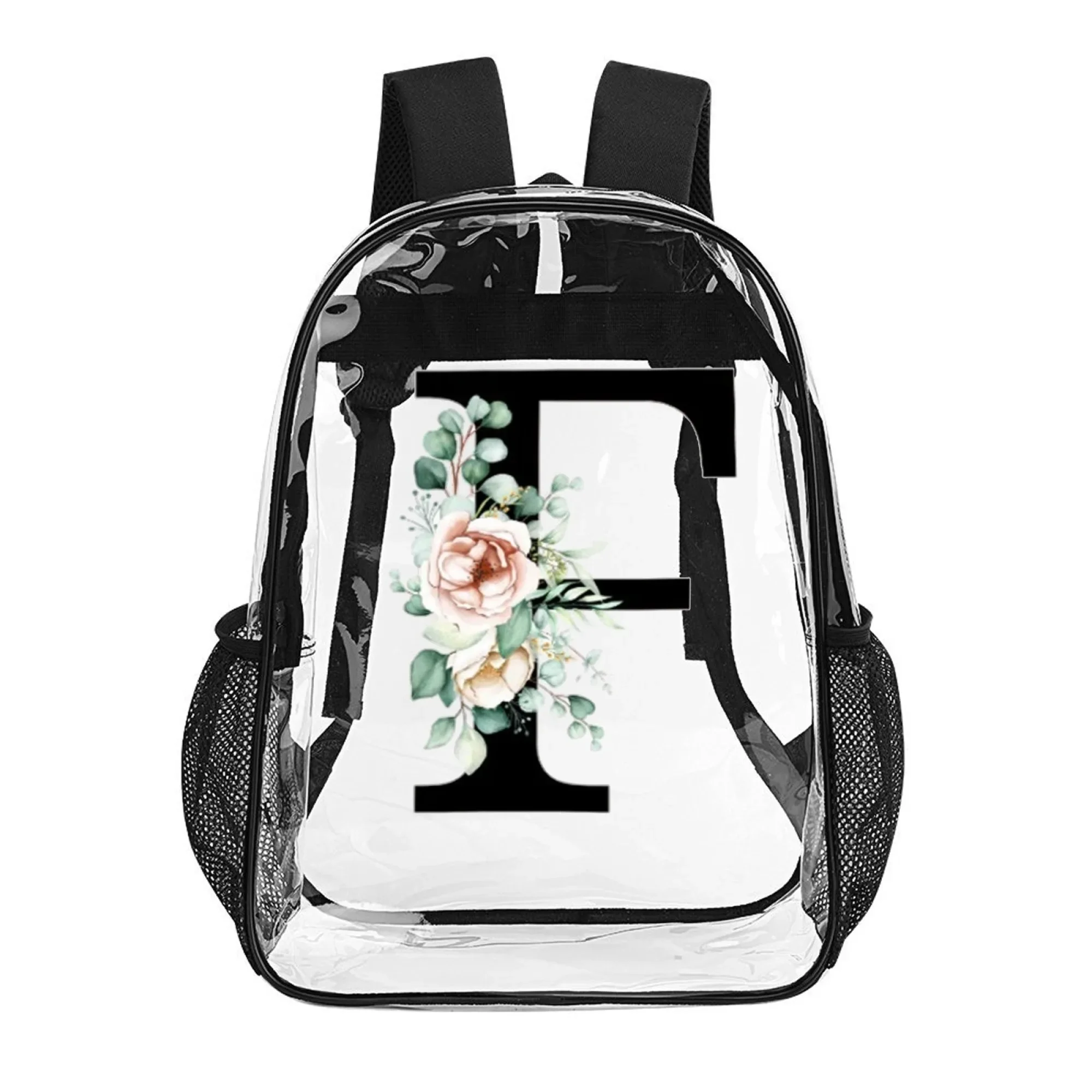 16 in PVC Clear Backpack, Transparent Bag with F Letter Flower Decoration, Trendy Gift for Teens’ School, Picnics & Daily Life
16 in PVC Clear Backpack, Transparent Bag with F Letter Flower Decoration, Trendy Gift for Teens’ School, Picnics & Daily Life