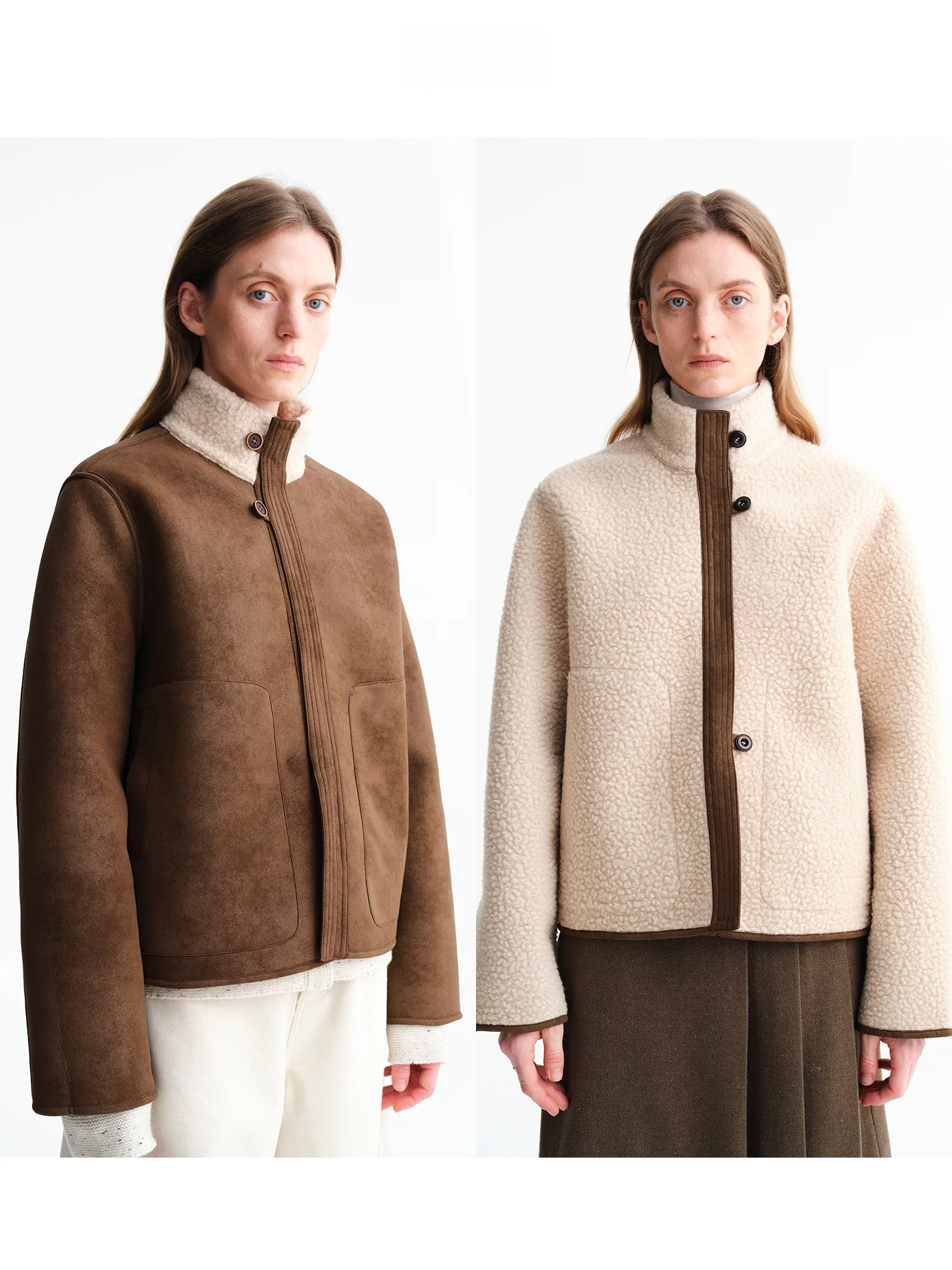 Retro HA Wool Velvet ort Jaet Double-Sided Wear Stand Collar Fur Skin Inteated Knitwear Ladies Faion Winter Coat
Retro HA Wool Velvet ort Jaet Double-Sided Wear Stand Collar Fur Skin Inteated Knitwear Ladies Faion Winter Coat