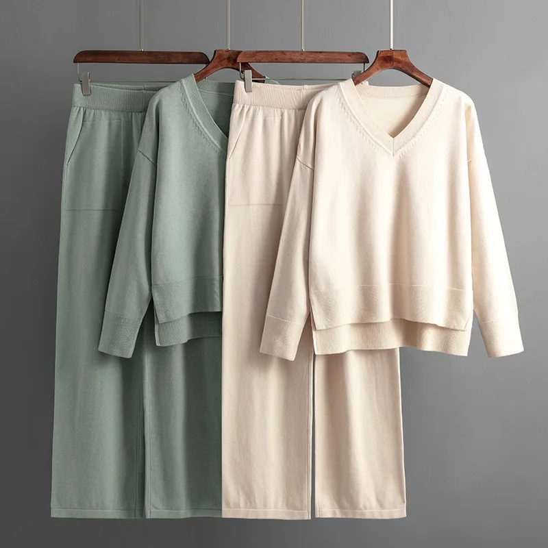 2 Pieces Set Women Winter Autumn Tracksuit V-neck Sweater Knitted Long Pants Women Loose Casual Clothing Female Oversized Suit
2 Pieces Set Women Winter Autumn Tracksuit V-neck Sweater Knitted Long Pants Women Loose Casual Clothing Female Oversized Suit