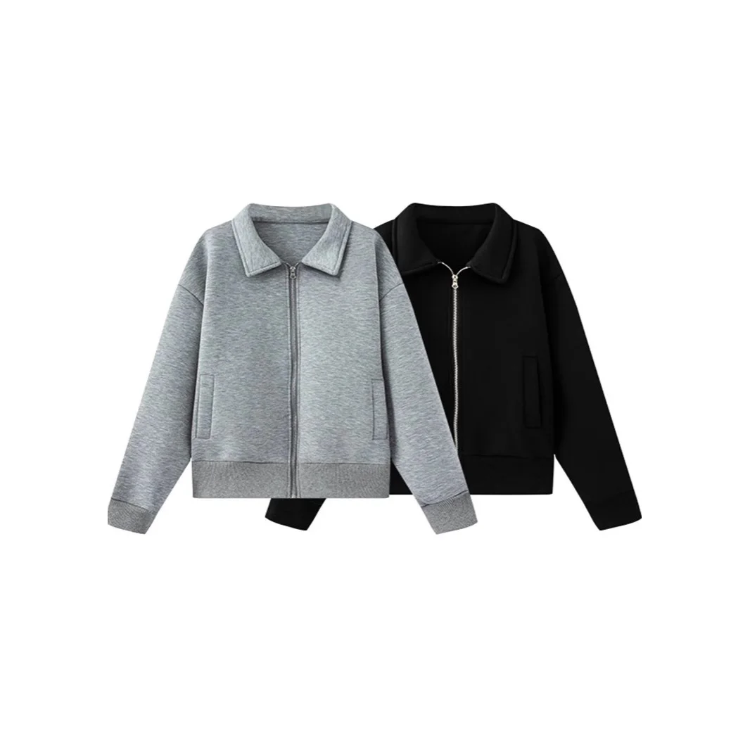 Polo Collar Zip Up Cardigan Jacket Rib Cuff Hem Turn Down Collar Pocket Loose Casual Solid Cropped Sporty Top Outerwear
Polo Collar Zip Up Cardigan Jacket Rib Cuff Hem Turn Down Collar Pocket Loose Casual Solid Cropped Sporty Top Outerwear