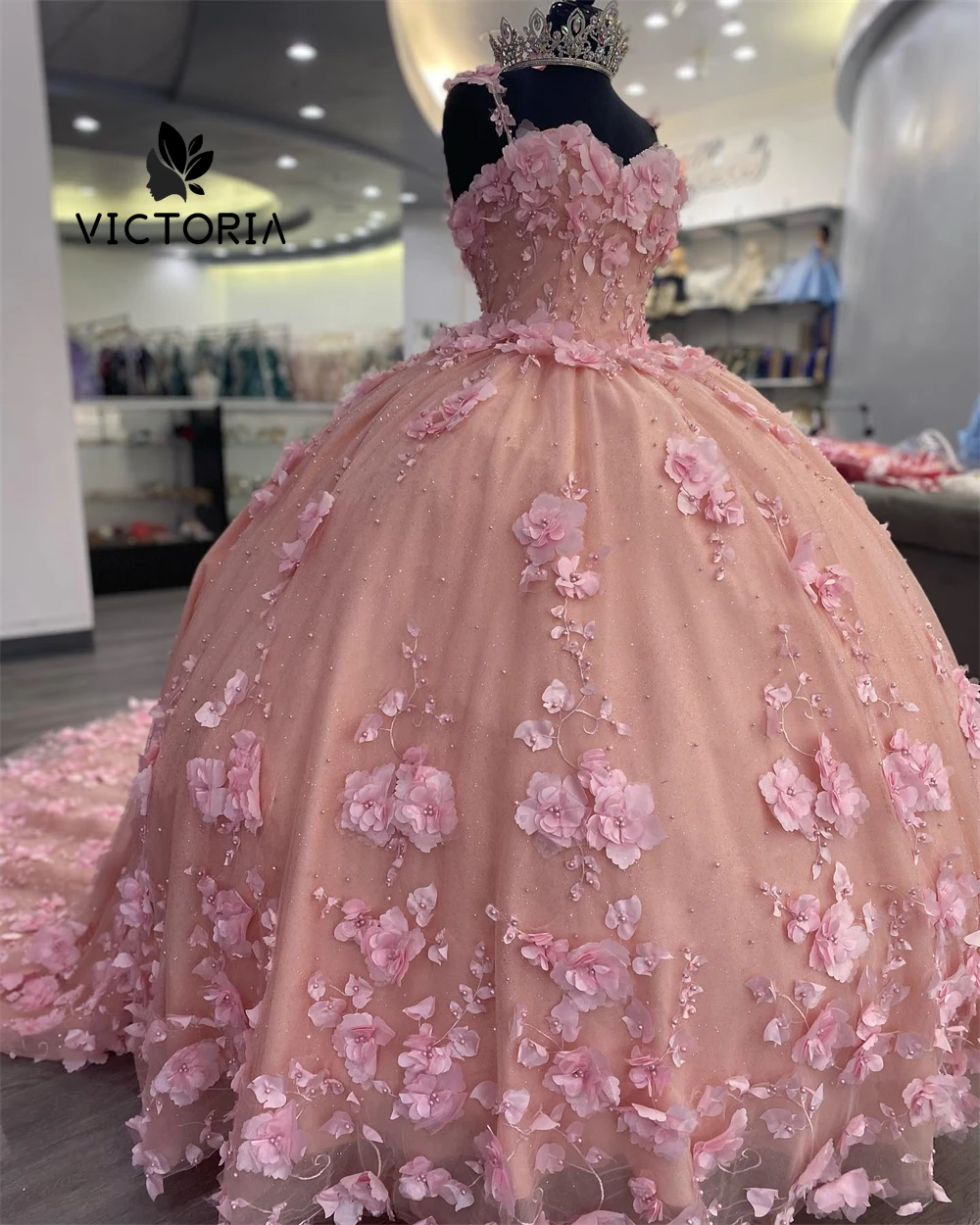 Pink Pearls 3D Flower Off The Shoulder Quinceanera Dress Princess Sweet 15 Year Girl Birthday Party Dress Vestido De Quinceañera
Pink Pearls 3D Flower Off The Shoulder Quinceanera Dress Princess Sweet 15 Year Girl Birthday Party Dress Vestido De Quinceañera