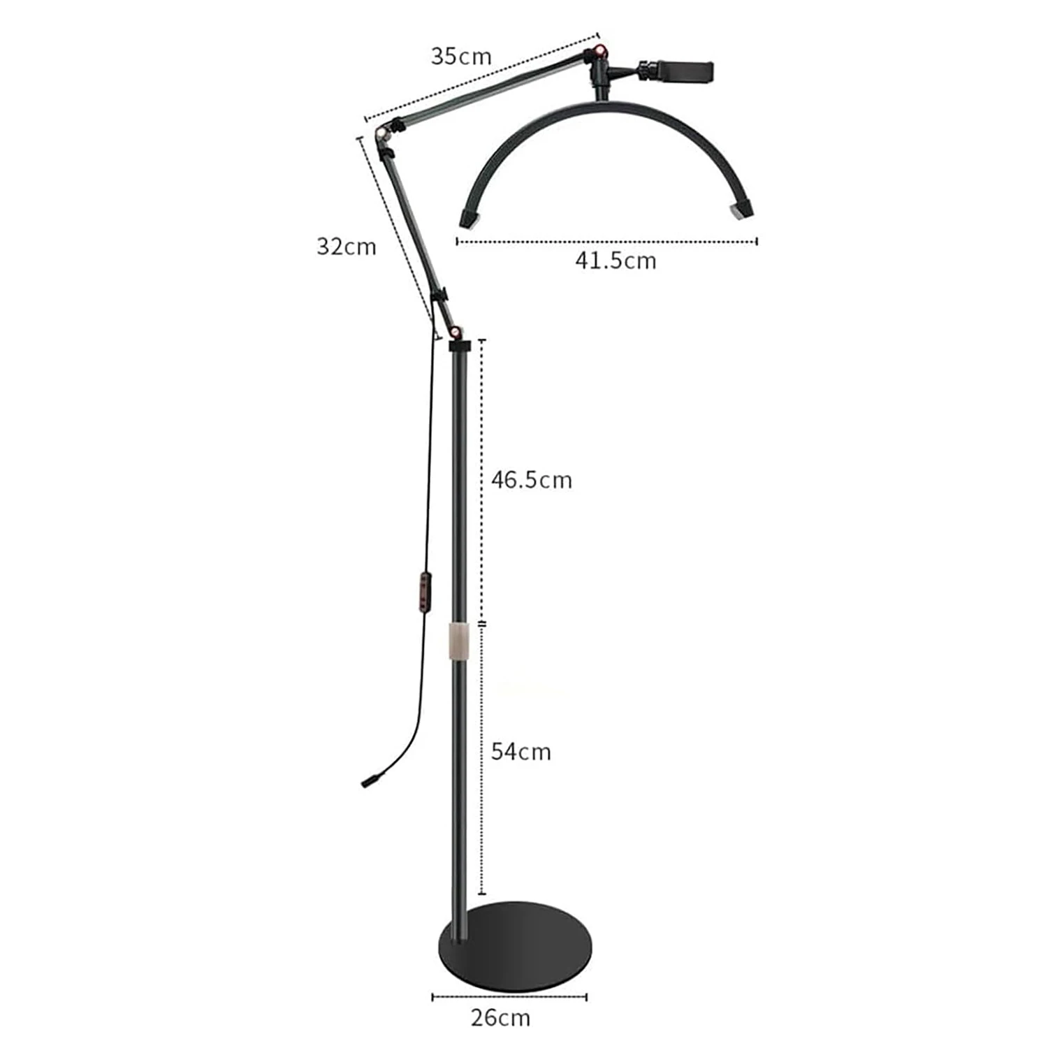 Half Moon LED Ring Light, 3000K-6000K Adjustable Beauty Lamp for Eyelash Extension Facial Tattoo Skincare Photography Lighting Tool Half Moon LED Ring Light, 3000K-6000K Adjustable Beauty Lamp for Eyelash Extension Facial Tattoo Skincare Photography Lighting Tool