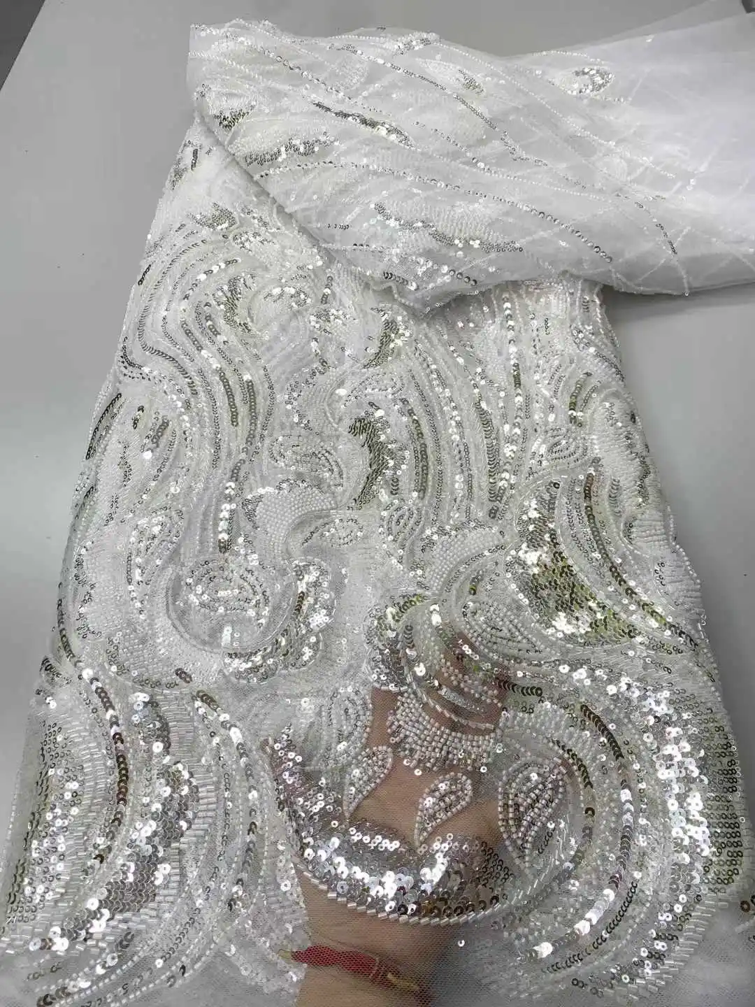 Luxury African Sequins Beaded Lace Fabric 2025 High Quality Lace 5 Yards French Lace Fabric Nigerian Lace Fabrics Party ZX
Luxury African Sequins Beaded Lace Fabric 2025 High Quality Lace 5 Yards French Lace Fabric Nigerian Lace Fabrics Party ZX
